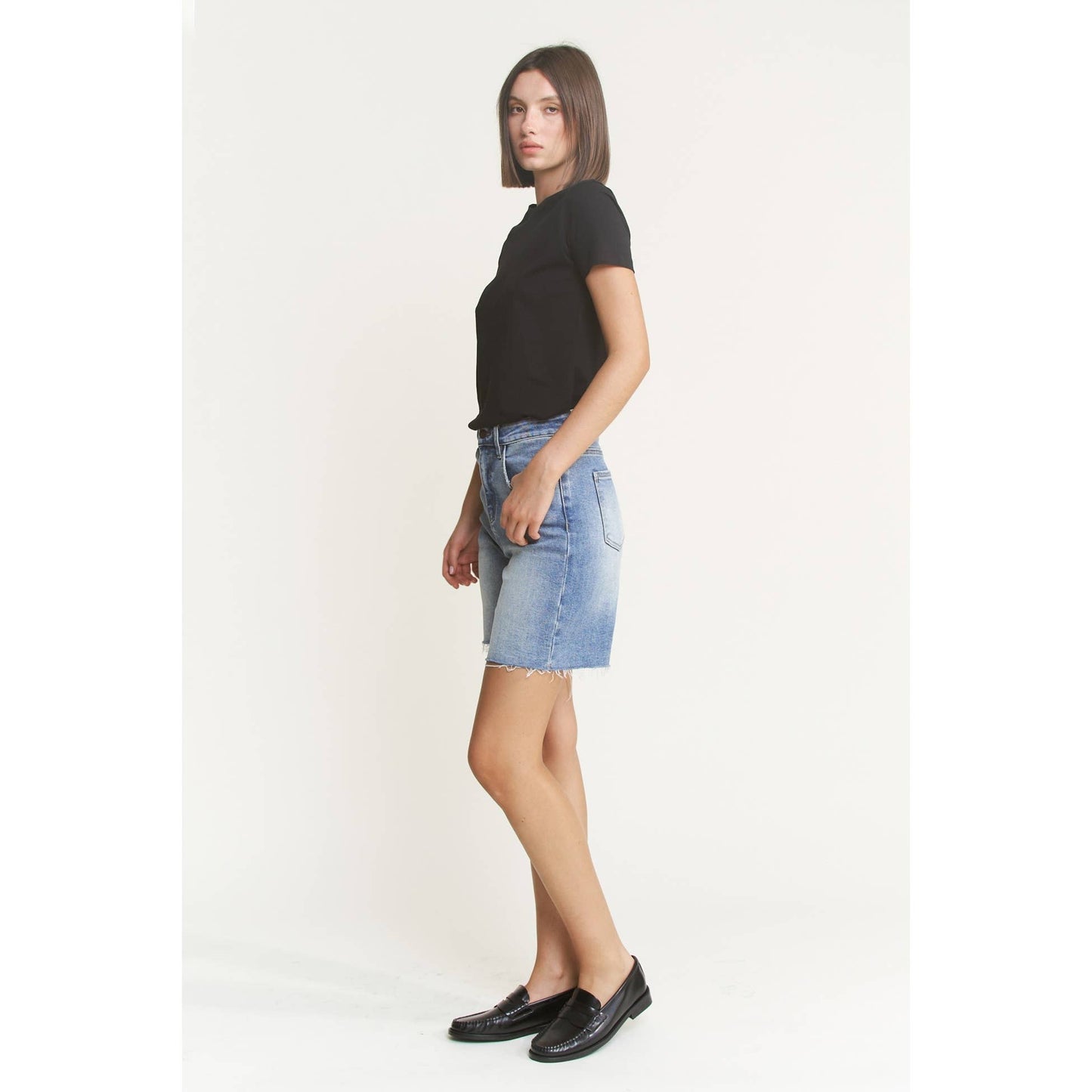MICA SUPER HIGH VINTAGE RAW HEM BERMUDA