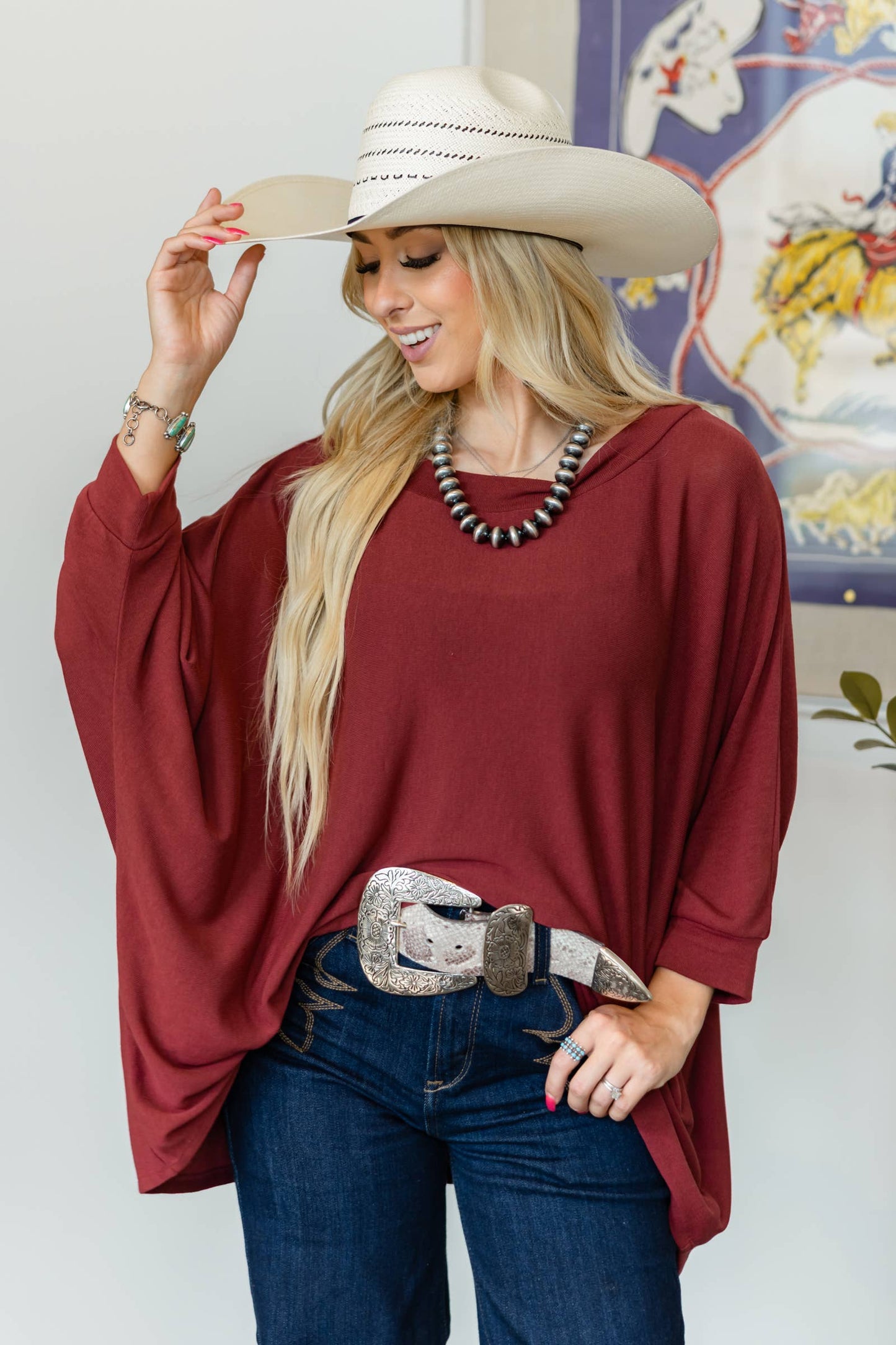 Relaxed Dolman Sleeve Hacci Top