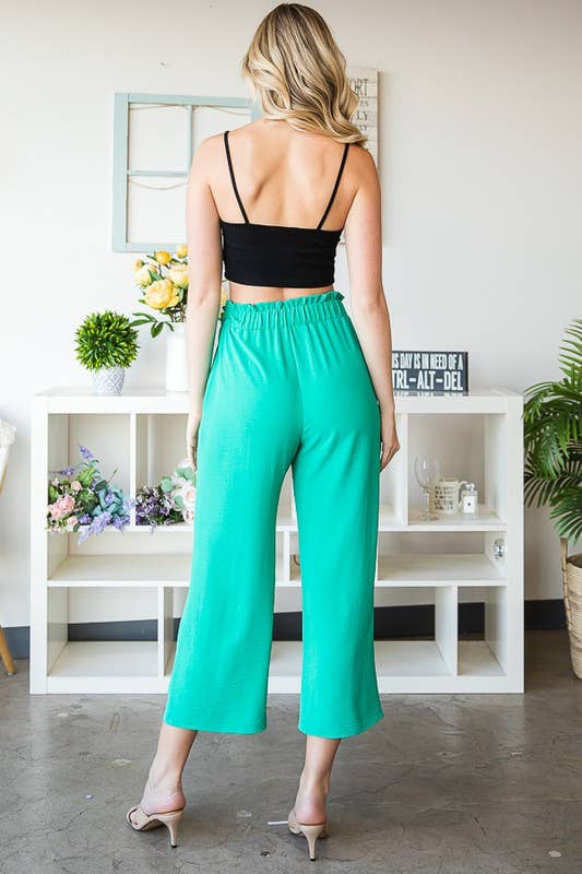 WAISTBAND WOVEN CULOTTES PANTS