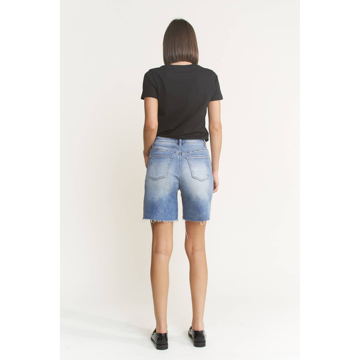 MICA SUPER HIGH VINTAGE RAW HEM BERMUDA
