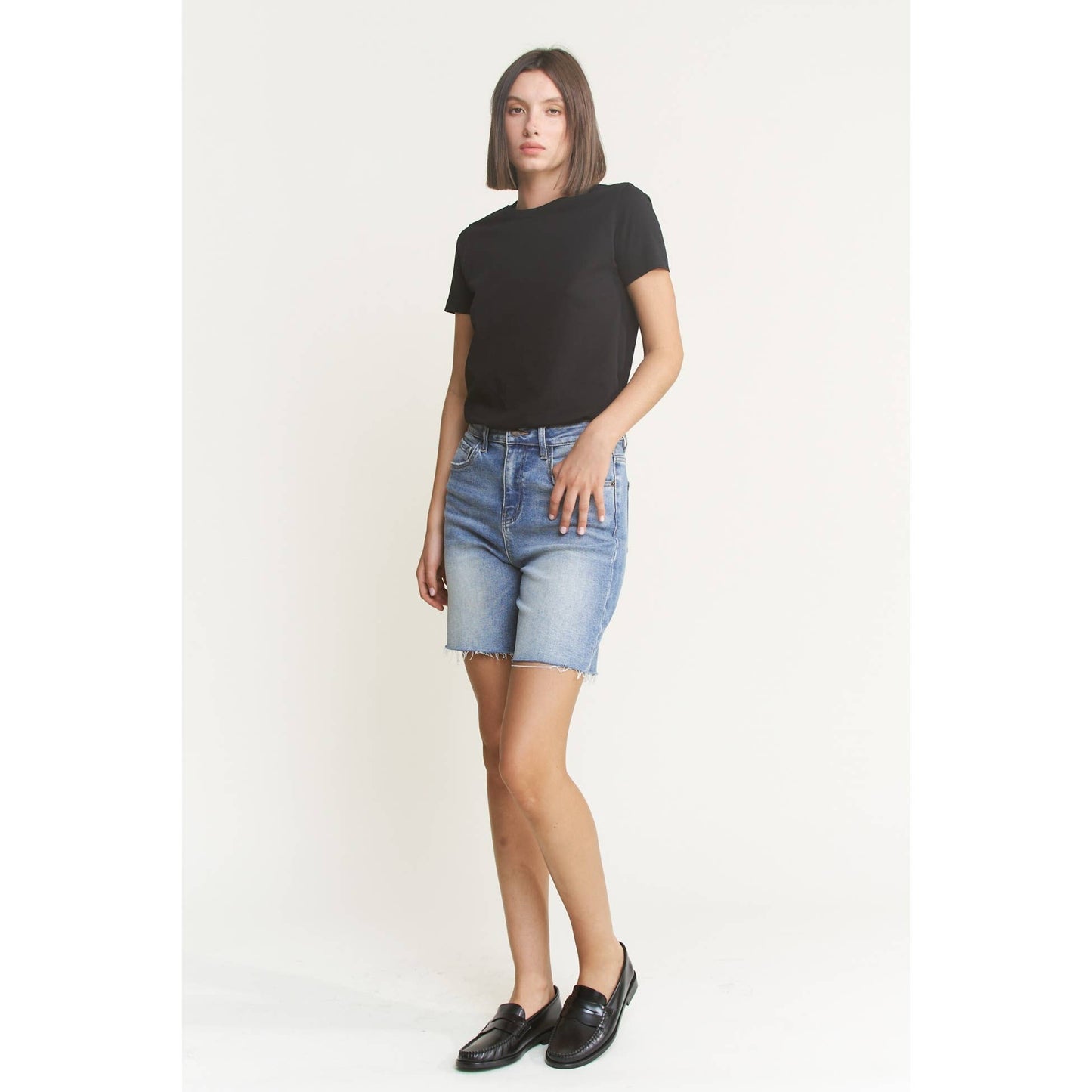 MICA SUPER HIGH VINTAGE RAW HEM BERMUDA