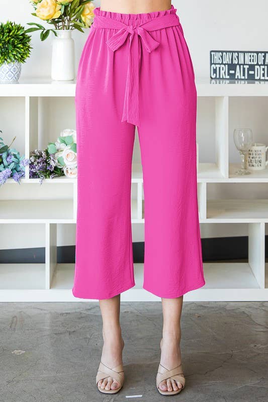 WAISTBAND WOVEN CULOTTES PANTS