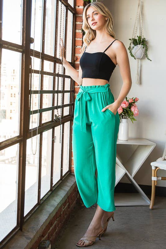 WAISTBAND WOVEN CULOTTES PANTS