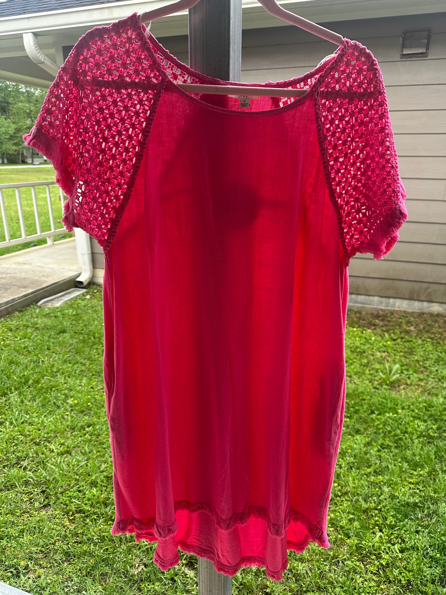 Umgee Dress Crochet Sleeves