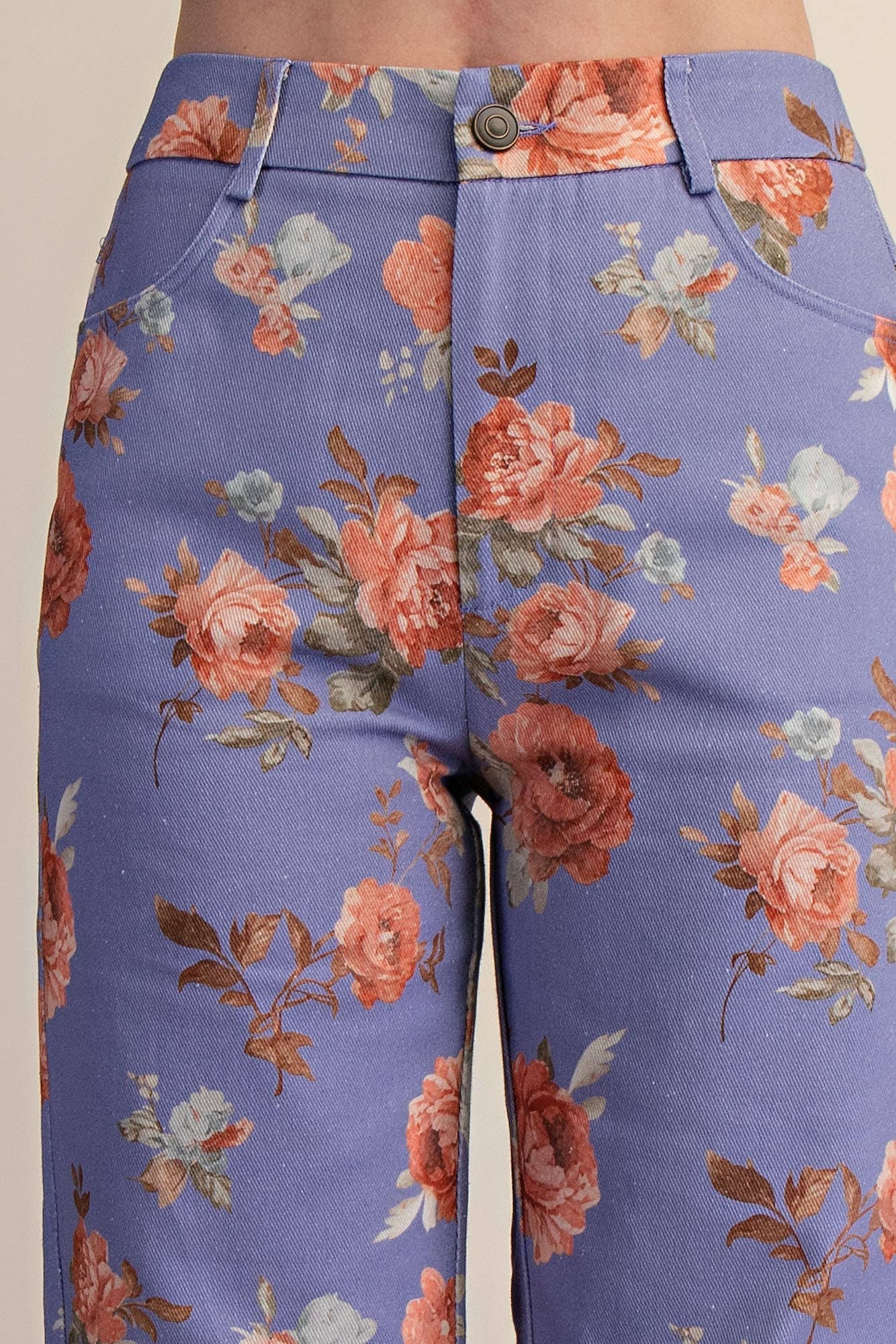 Straight Leg Floral Pants