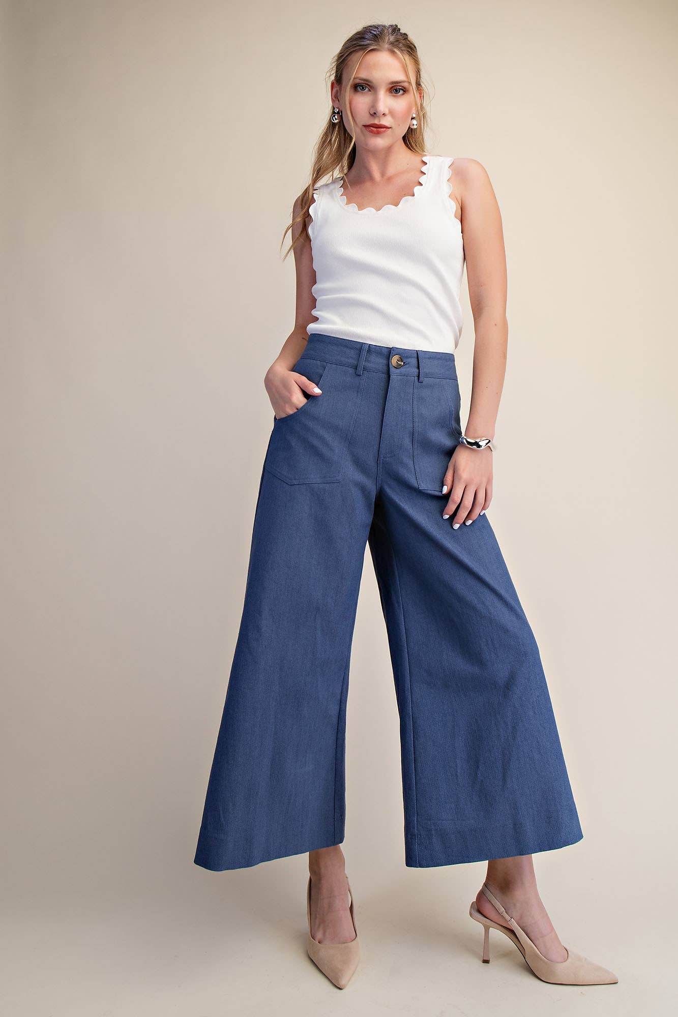 Crop High-Rise Wide-Leg Pants