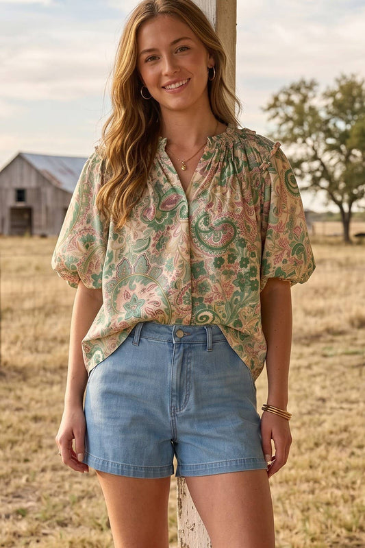 Paisley Blouse Top