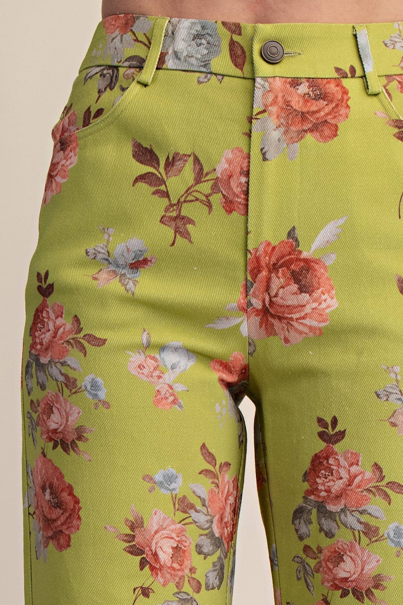 Straight Leg Floral Pants