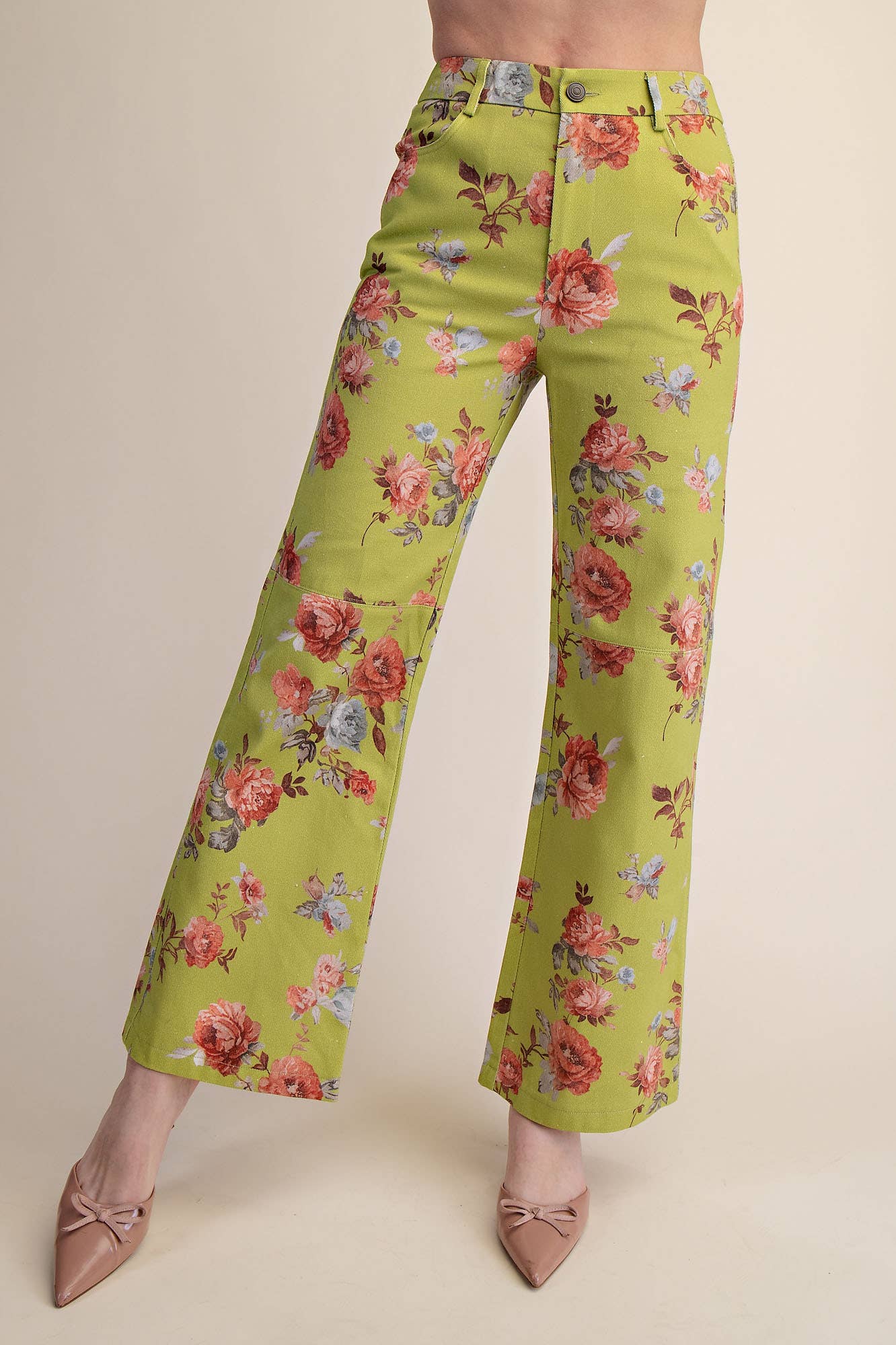 Straight Leg Floral Pants