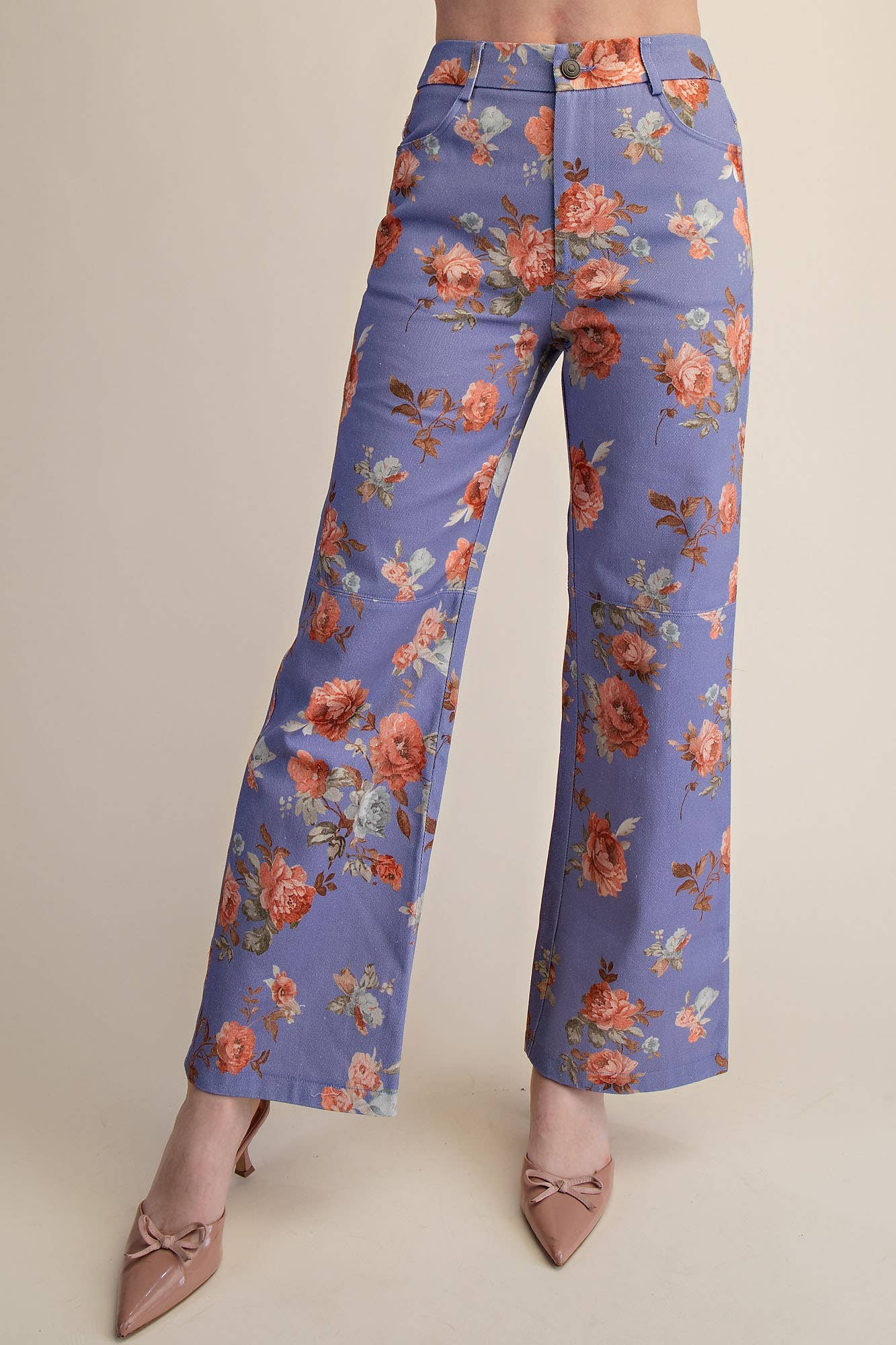 Straight Leg Floral Pants