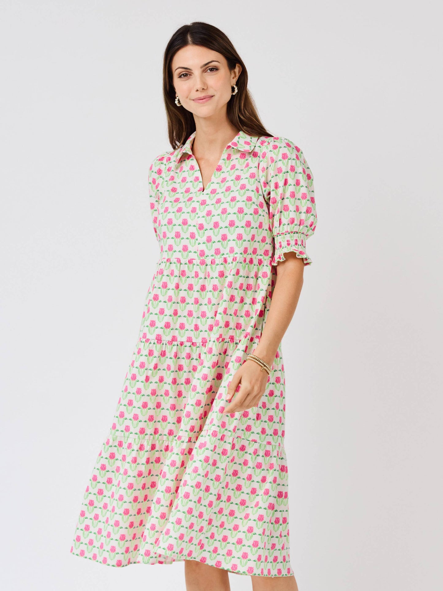 Molly Dress | Floral Fanfare Green