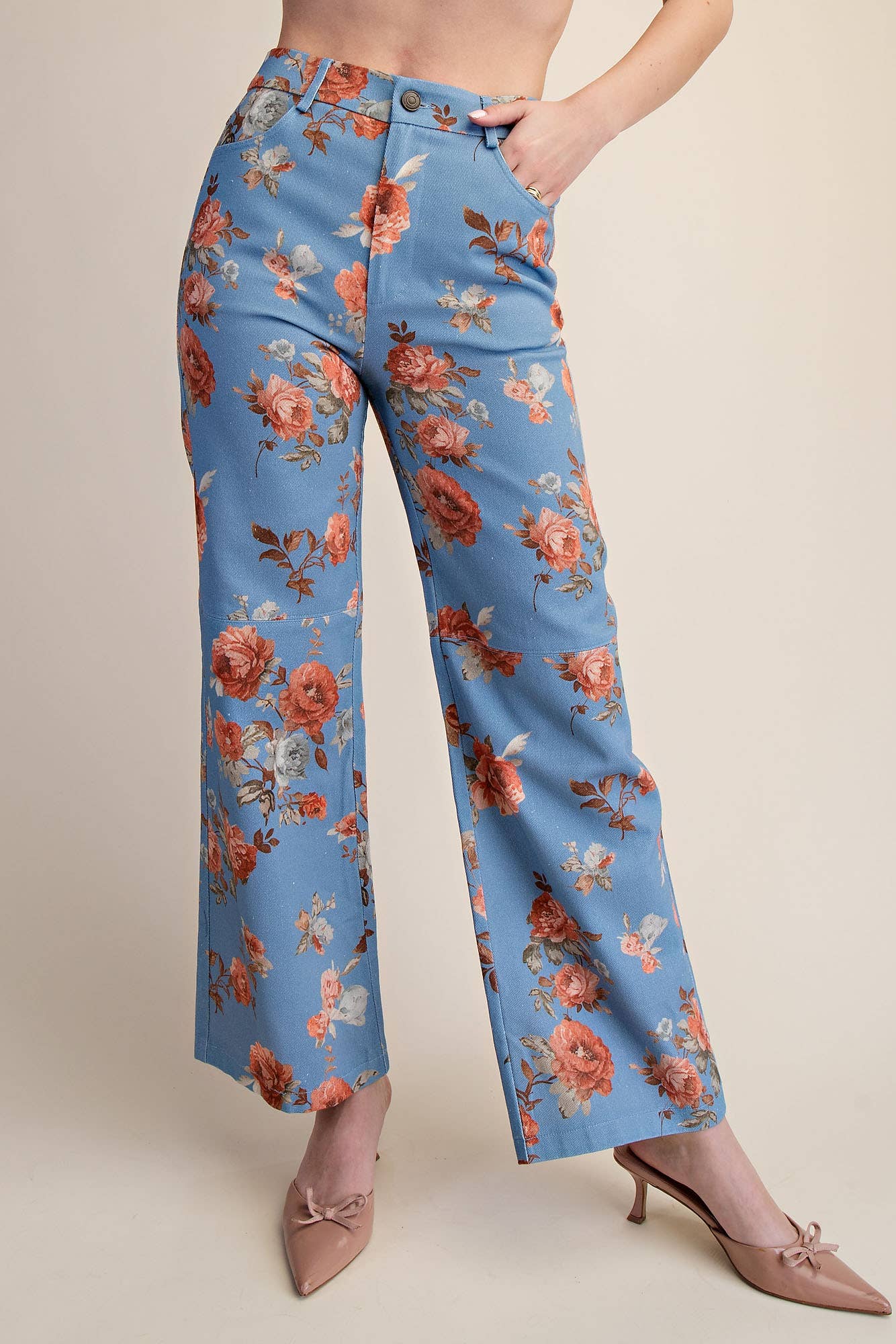 Straight Leg Floral Pants