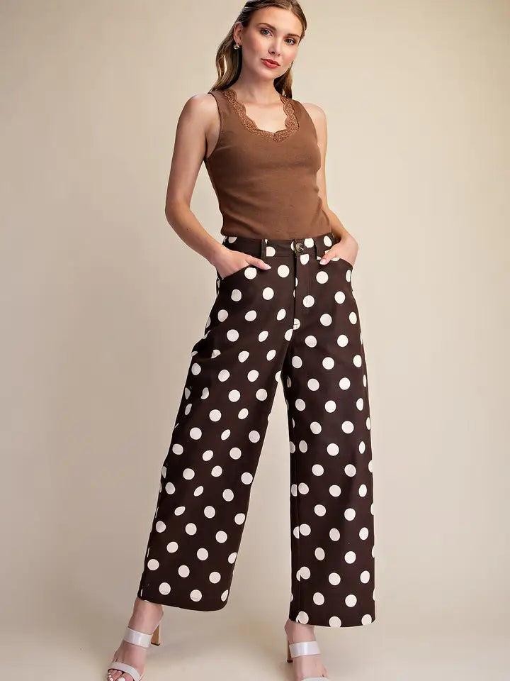 Polka Dot Barrel Casual Pants