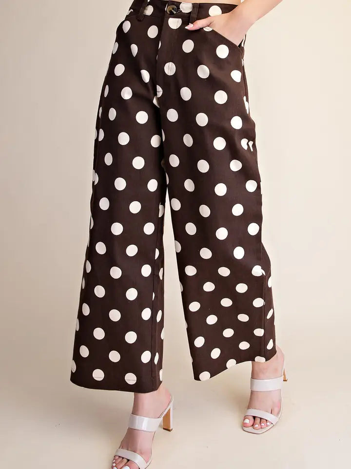 Polka Dot Barrel Casual Pants