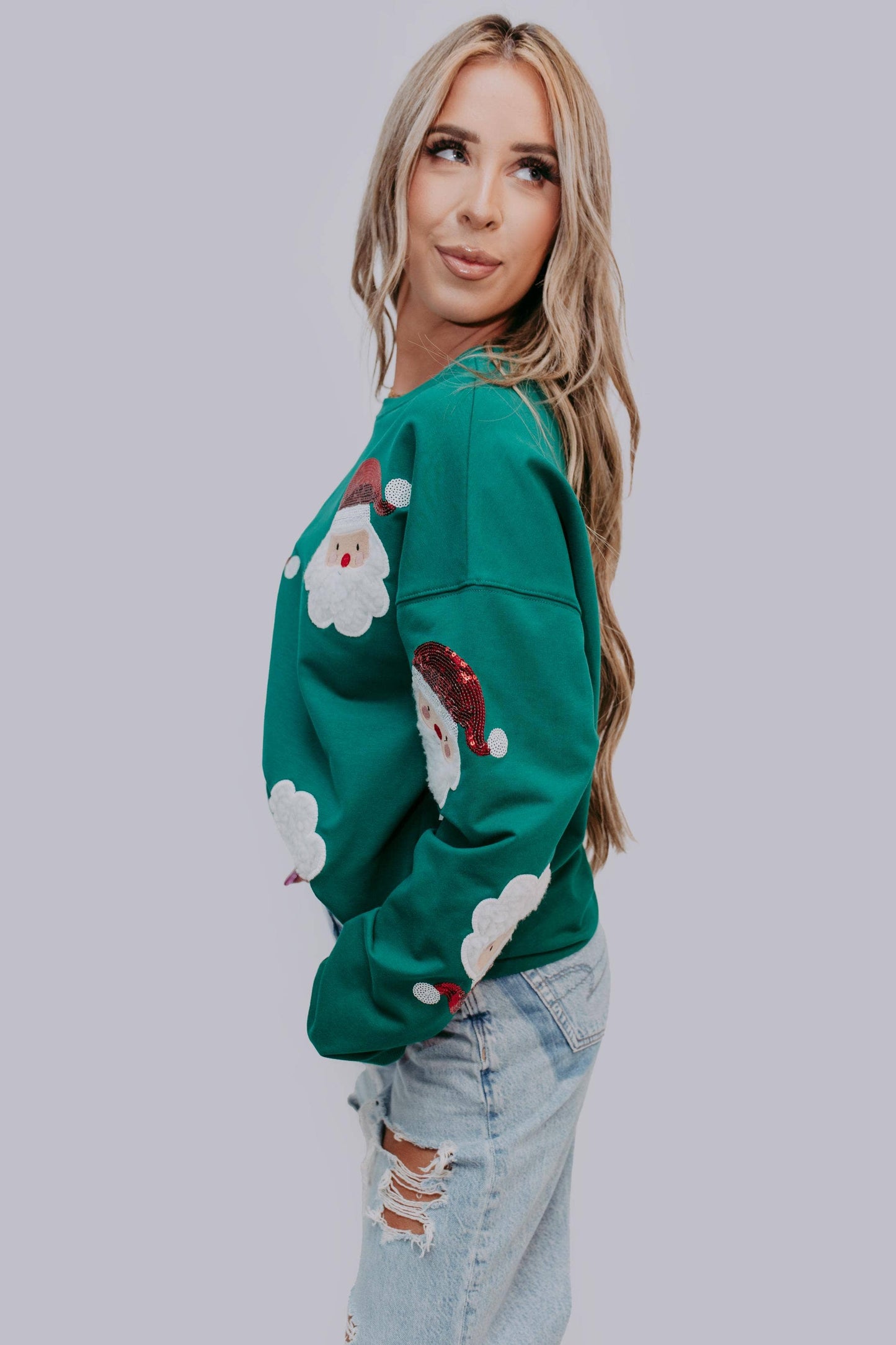 Santa Baby Sequin Embroidered Sweatshirt