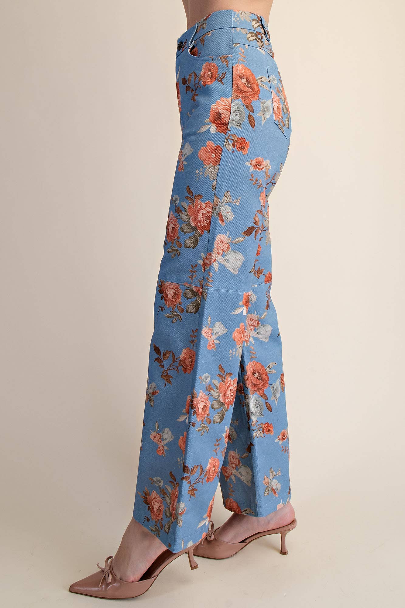 Straight Leg Floral Pants