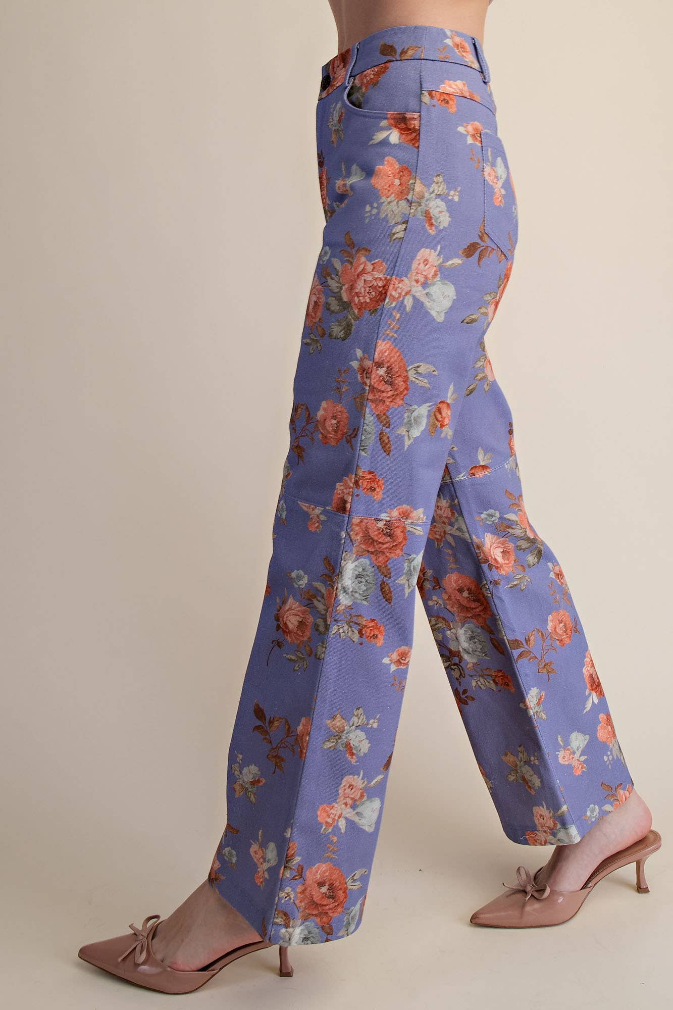 Straight Leg Floral Pants