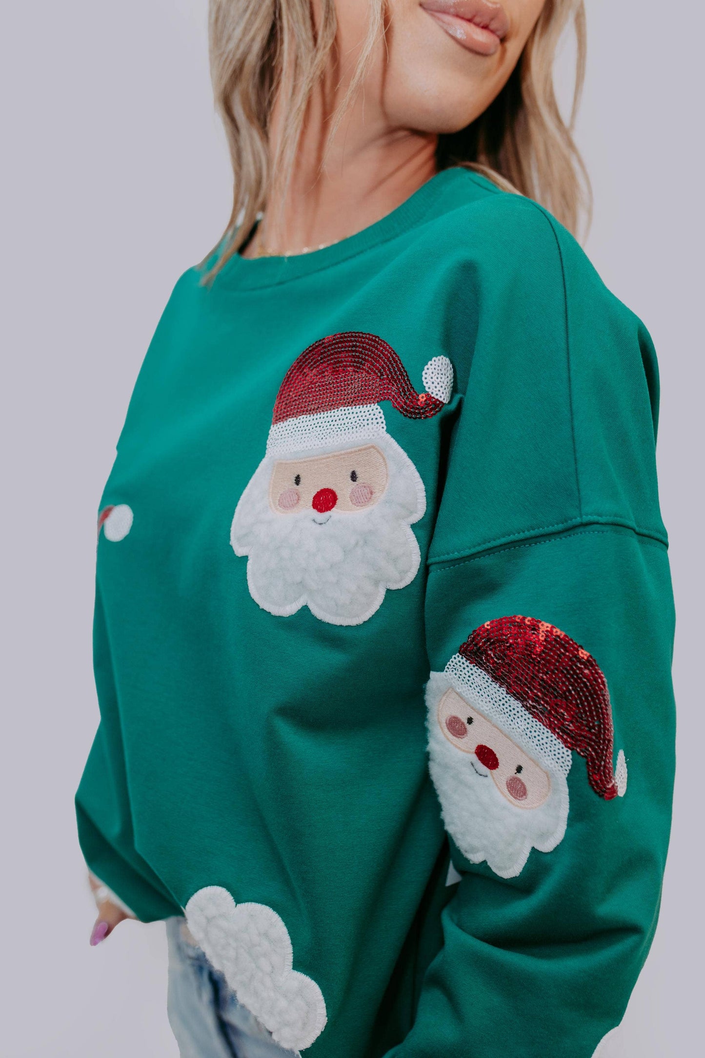 Santa Baby Sequin Embroidered Sweatshirt
