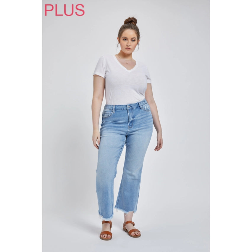 Mica Denim Jeans High Rise Crop Flare
