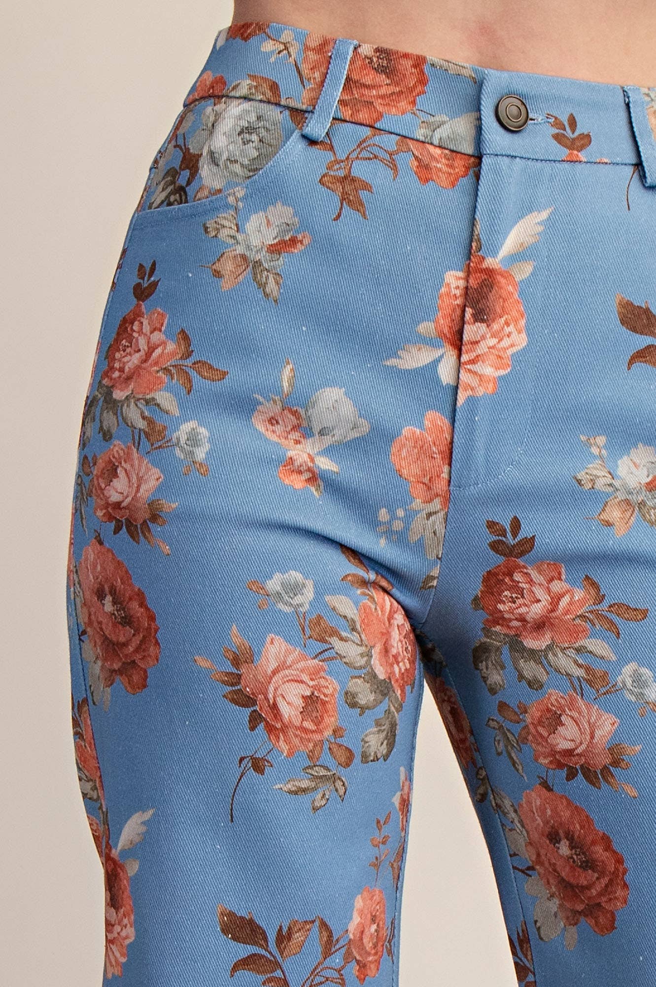 Straight Leg Floral Pants