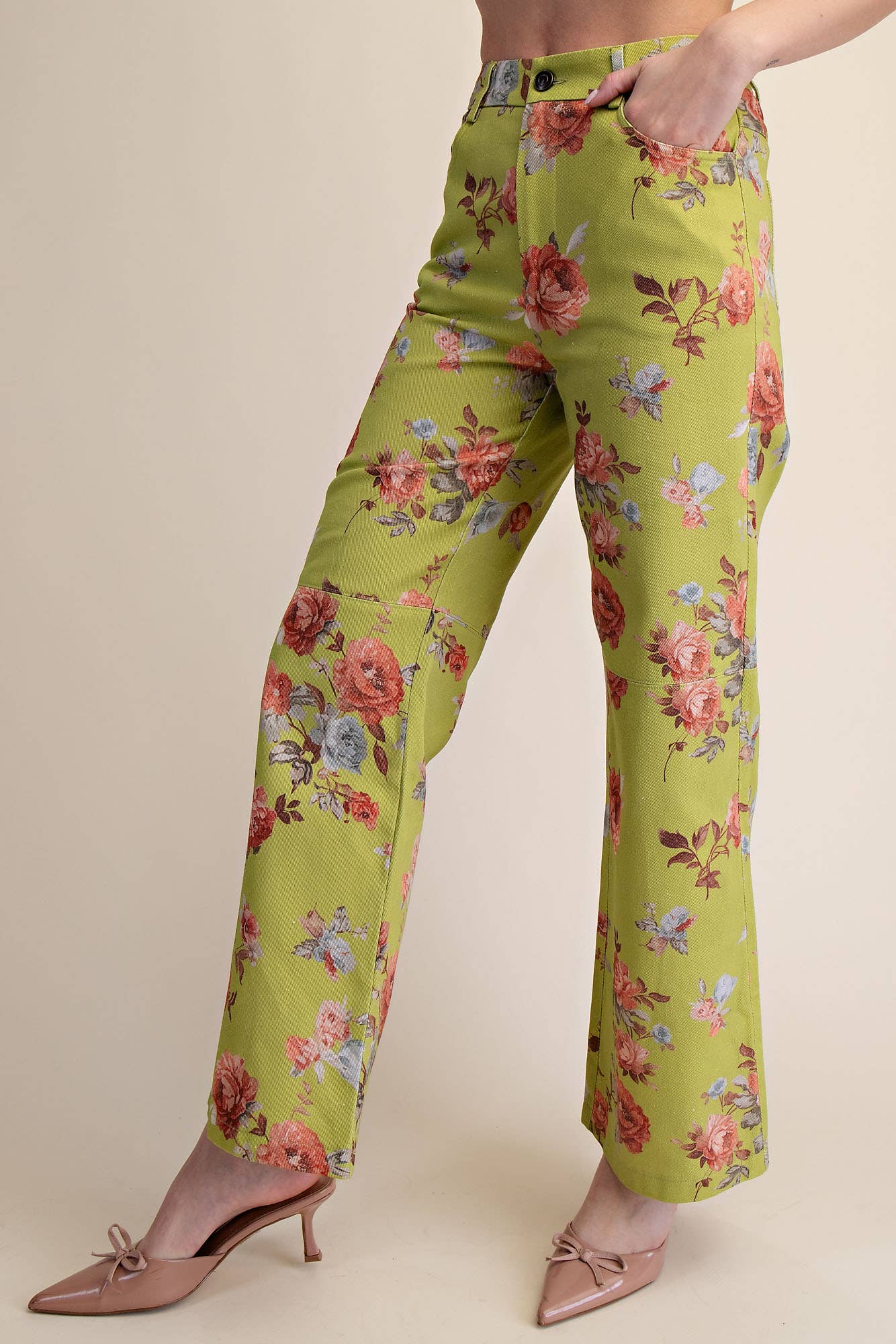 Straight Leg Floral Pants