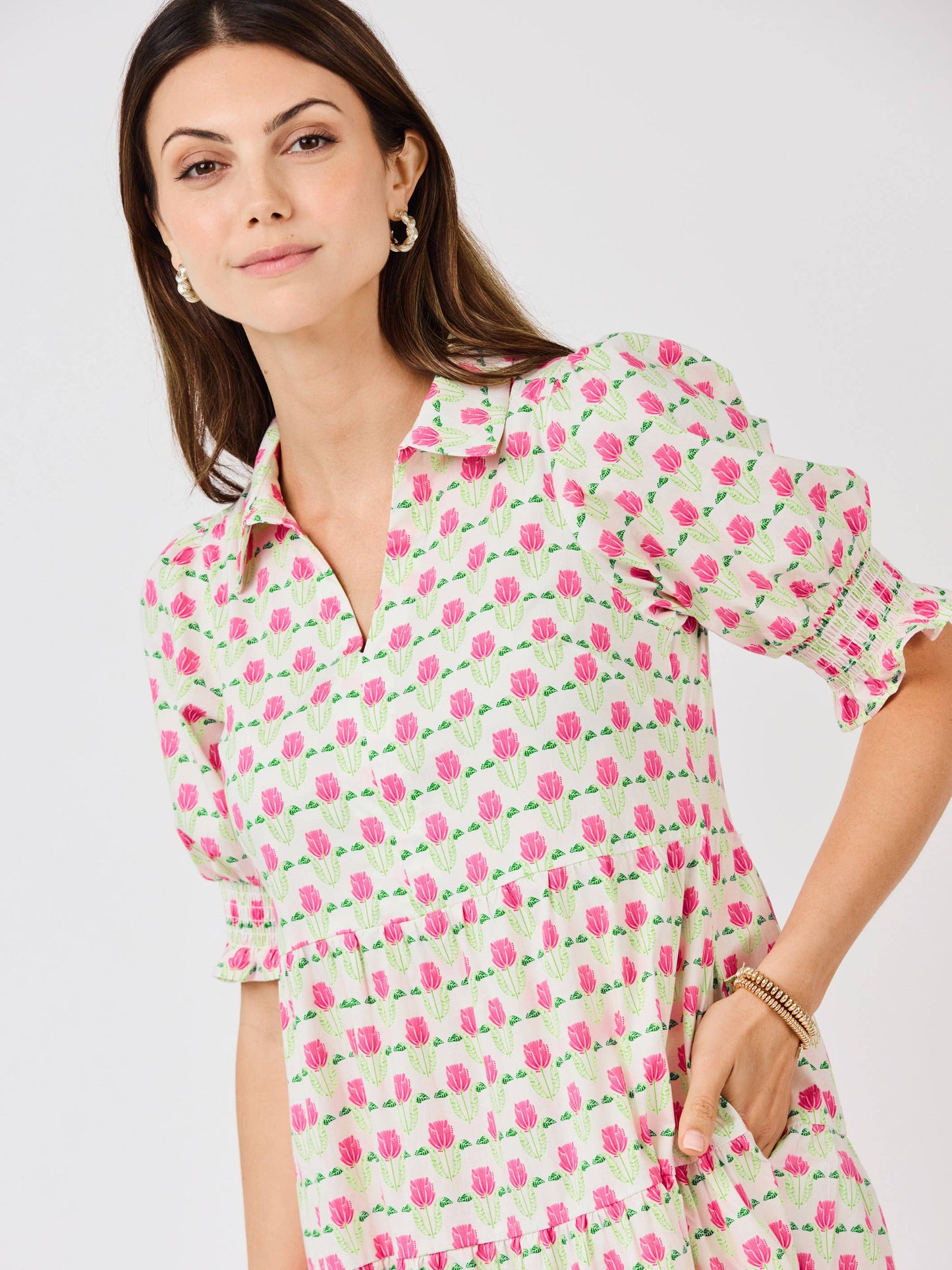 Molly Dress | Floral Fanfare Green