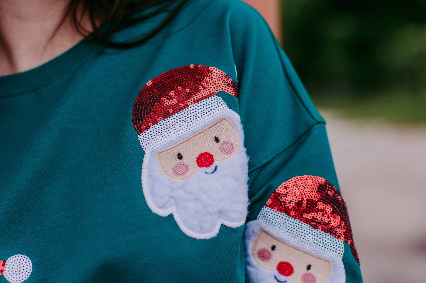 Santa Baby Sequin Embroidered Sweatshirt